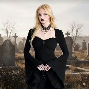 Hot Topic Black Gothic Long Sleeve Top